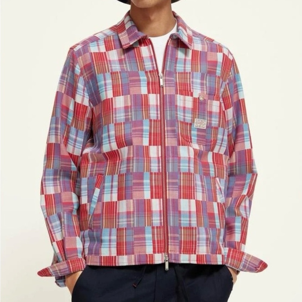 Scotch & Soda Red and Blue Plaid Jacket